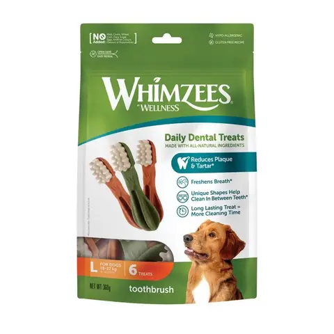 WHIMZEES Lot de 6 brosses à dents friandises pour chien 