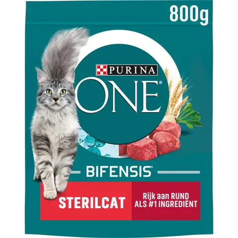 Purina ONE Sterilcat Rund & Granen Gesteriliseerde Kattenvoeding 800g