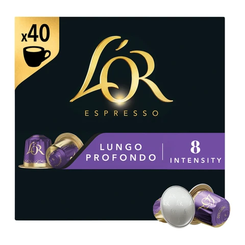 L'OR Espresso Lungo Profondo 40 Coffee Pods Intensity 8 208g