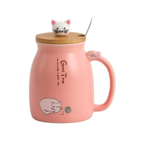 Huacan Adorable Cat Mug Coffee Cup Breakfast Milk Gift Mug
