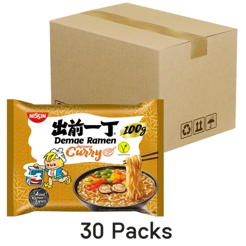 Nissin Instant Demae Ramen Noodle Japanese Curry, 30x100g