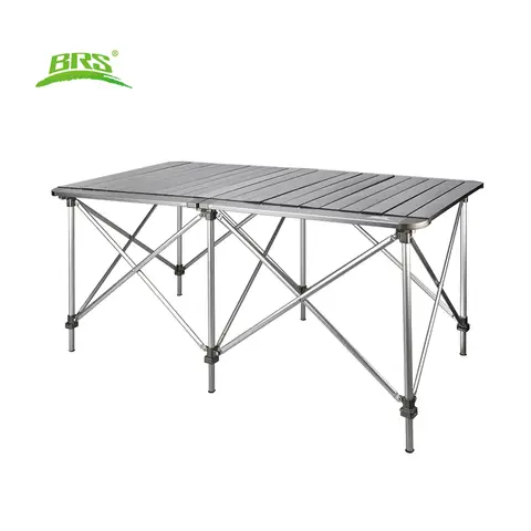 BRS Z32 Multi-person Camping Table, Portable Foldable Adjustable Height Aluminum Table,126.5 cm × 69 cm (49.80 in × 27.17 in)