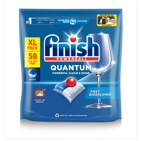 Finish Quantum All in One Dishwasher Tablets Regular- 58 Tabs