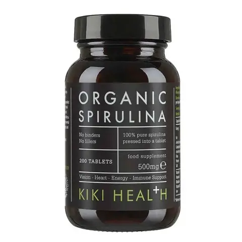 KIKI Health Spirulina 500mg Daily Wellness Support Tablets - 200 Tablets