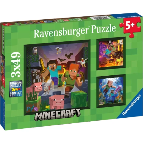 Ravensburger Minecraft Biomes 3x 49 Piece Jigsaw Puzzles