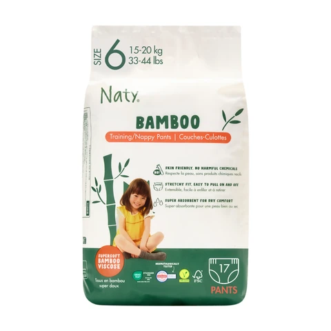 Naty Bamboo Pull On Pants Size 6 17 Pack