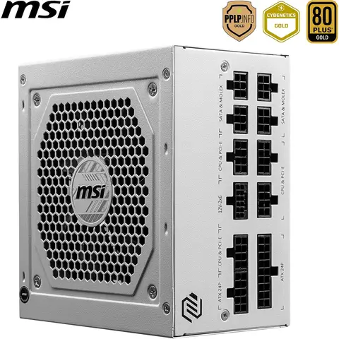 MSI 850W ATX Fully Modular Power Supply - MAG A850GL PCIE5 WHITE