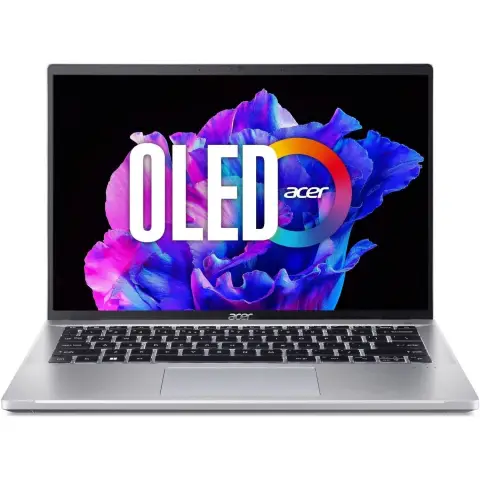 Acer Swift Go (SFG14-71-51JU) Ultrabook/Laptop | 14 Zoll WQ2.8K OLED-Display | Intel Core i5-1335U | 16 GB RAM | 512 GB SSD | Intel Iris Xe Grafik | Windows 11 | QWERTZ-Tastatur | Silber