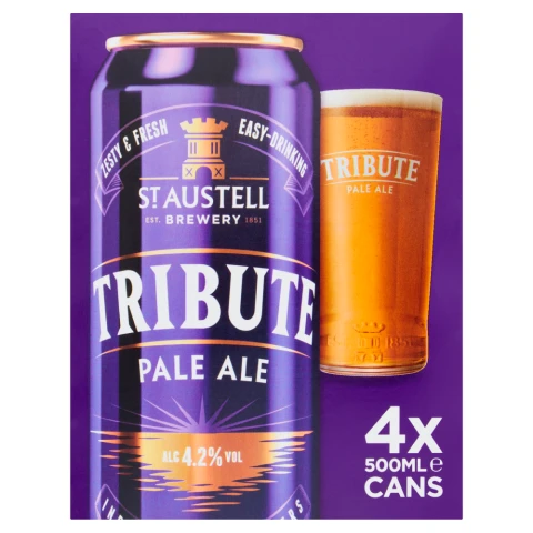 St Austell Brewery Tribute Cornish Pale Ale 4 X 500ml (Abv 4.2%)
