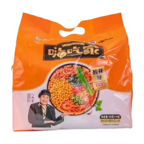 HaiChiJia Familienpackung Scharf-saure Nudeln - Viererpack (98 g*4)