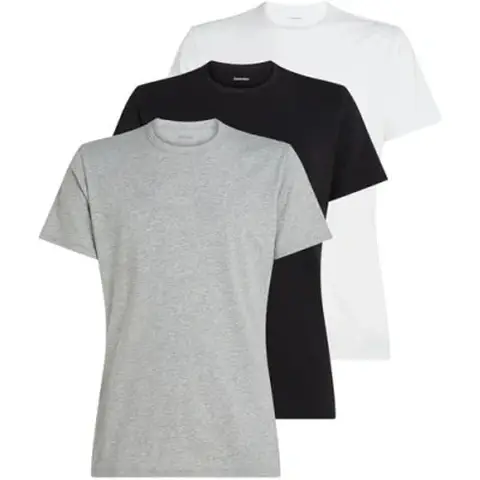 Calvin Klein 3er-Pack Herren-Crewneck-T-Shirts Schwarz Weiß Grau 3XL