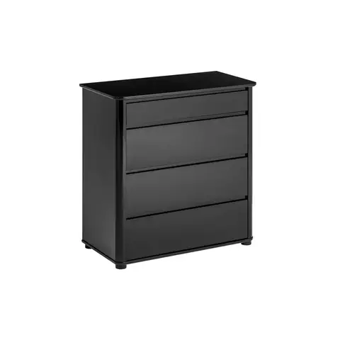 Interiors by Premier Drawer Chest Moritz High Gloss 4 Drawer Black
