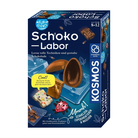 KOSMOS 654283 Fun Science - Schoko-Labor, Experimentier-Set für Kinder ab 8-12 Jahre, Schokolade selber Formen, Süßigkeiten und Geschenke selber Machen