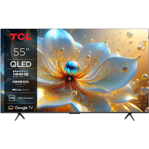 TCL 55T8C 55-inch 4K Ultra HD 144Hz Gaming Smart TV, AI Spraakbesturing, HDR10+