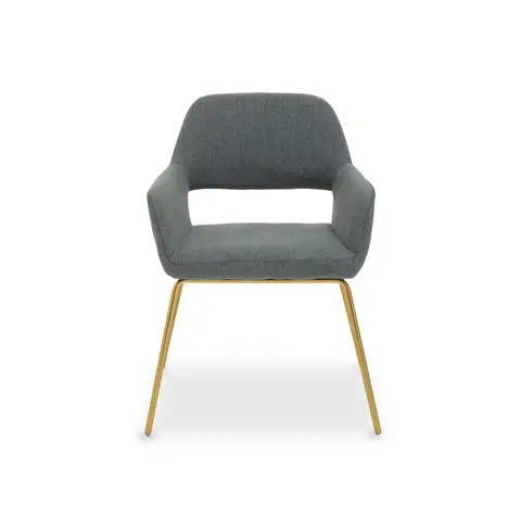 Interiors by Premier Dining Chair with Arms Stockholm Grey/Gold Effect