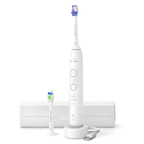 Philips HX7410/02 - Sonicare Electric Toothbrush - Series 6500, White, 2 Brush Heads, Slim Travel Case