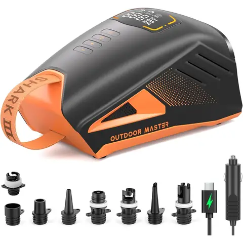 OutdoorMaster 20PSI Shark3 Hochdruck-SUP-Luftpumpe für aufblasbare Stand-Up-Paddle-Boards und Boote