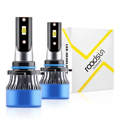 Roadsun 9006/HB4 Bulbs Super Bright 6000K Cool White 9006 Light Bulbs HB4 Powersport Bulbs with Fan Easy Plug-N-Play IP68  Driving Fog Spot Light