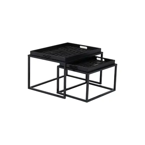 Interiors by Premier Side Tables Nested Celina Square Black