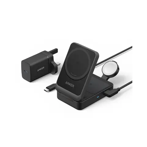 Anker MagGo Chargeur Sans Fil (15 W, 3 en 1 pliant, noir)