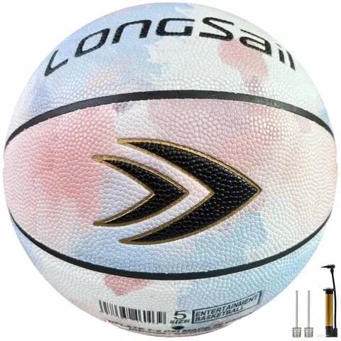 LONGSAIL Premium Composite Leather/Microfiber Leather Basketball Size5#Ink wash color Moisture-absorbing PU