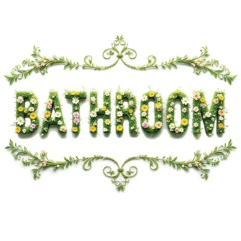 Plant decorations, bathroom door stickers, home decor stickers,green