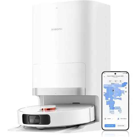 Xiaomi Robot Vacuum X20+ Staubsaugerroboter mit Wischfunktion & All-in-One-Station (6000 Pa Saugkraft; 140 Min Akkulaufzeit; Automatisch; Selbstreinigung, Entleerung, Trocknung & Wasserbefüllung; App/Steuerung)
