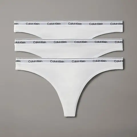 Calvin Klein 3-pack strings - Icon Logo - Wit XL