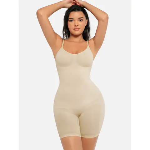 Feelingirl Tummy Control Seamless Mid-Thigh Bodysuit Butt Lifter Shapewear for Women XS/S Dark Skin, Couple Gift Perfect Gift