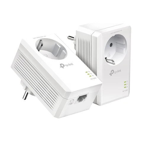 TP-Link TL-PA7019P KIT AV1000 Gigabit Powerline Adapter Set - Durchgangssteckdose Plug & Play Energiesparend Weiß