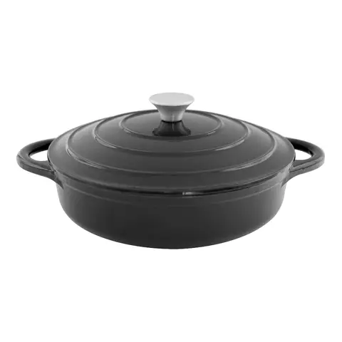 BLACKMOOR Cast Iron 28cm/2.5L Low Casserole Black