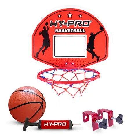 Hy-Pro Mini Basketball Hoop Set for Wall & Over The Door Red