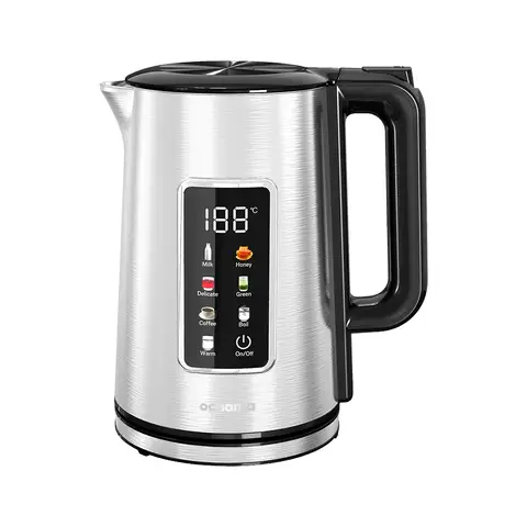 ochama Electric Kettle 1.7L 2100W, Double-Wall Stainless Steel, Keep Warm, Anti-Scald, 6 Functions, LED Color Display