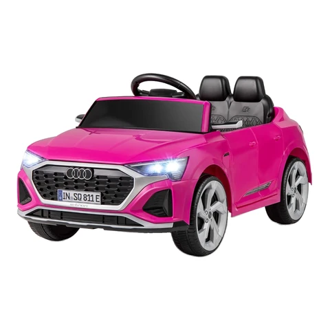 Costway Voiture électrique pour enfants 12 V, édition sous licence Audi SQ8, avec télécommande, klaxon, éclairage LED, musique, contrôle de vitesse à 3 niveaux, adaptée aux enfants de 3 ans et plus, rose