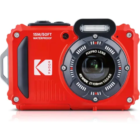 KODAK Pixpro WPZ2 - Digitalkamera Kompakt 16M Pixel, Wasserdicht bis 15m, Stoßfest, Video 720p, LCD-Bildschirm 2,7 - Li-Ionen-Akku, Rot