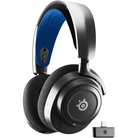 SteelSeries Arctis Nova 7P Wireless Multi-Plattform Gaming-Headset für PS5, PC - Magnetische Neodym-Treiber - 2,4 GHz + Mischbarer Bluetooth-Sound - 38 Std. Akkulaufzeit - ClearCast Gen 2 KI-Mikrofon
