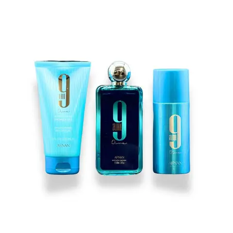 AFNAN 9am DIve Set - 100ml EDP Spray + Shower Gel 150ml + Deo Spray 150ml