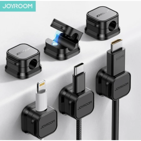 Joyroom JR-ZS368 magnetischer Kabelhalter - schwarz (6 Stück)