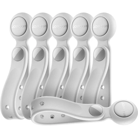 Joyroom JR-ZS422 Kabelbinder aus Silikon mit Magnet, Set mit 6 Stück - Weiß