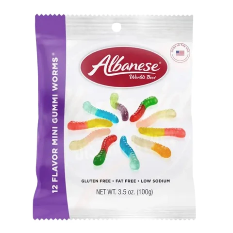 Albanese 12 Flavour Gummi Worms 100g