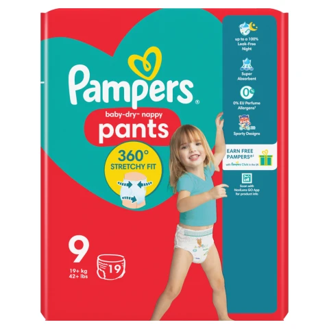 Pampers Pull On Nappy Pants Size 9 Giant Extra 19 Pack