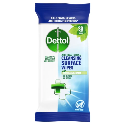 Dettol Antibacterial Cleansing Surface 30 Large Wipes