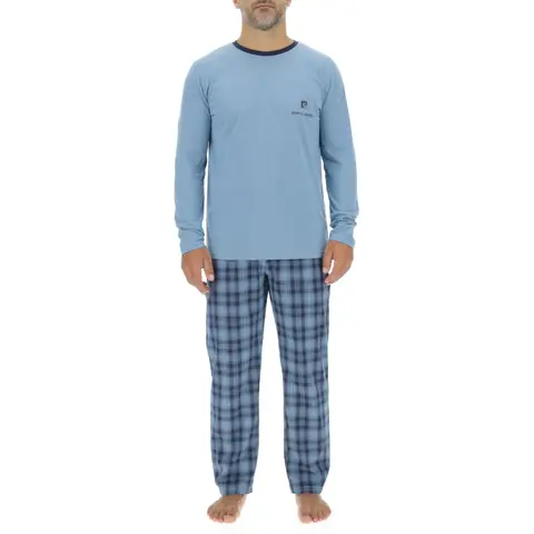 PIERRE CARDIN Pyjama pour homme ENL bleu clair/bleu - Taille 2XL