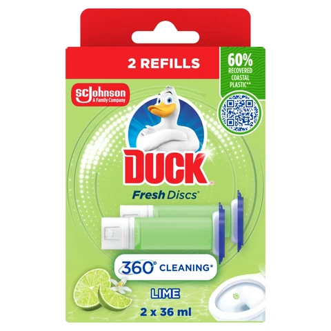 Duck Toilet Fresh Disc Refill, Lime, 2 Packs
