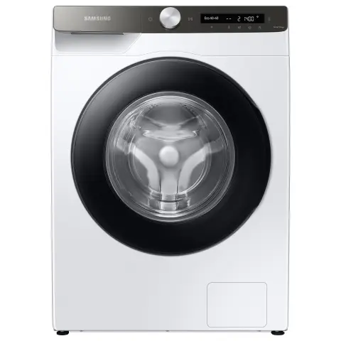 Samsung Waschmaschine, 8 kg, 1400 U/min, Ecobubble, Automatische Waschmittel- und Weichspülerdosierung, Weiß/Schwarz, WW8ET534AATAS2 [Energieklasse A]