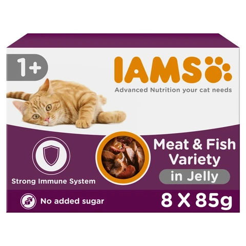 Iams Delights Land & Sea Collection in Jelly Adult 1+ Years 8 x 85g (680g)