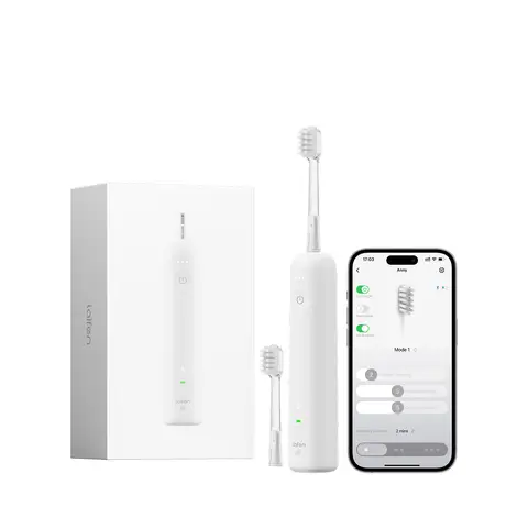 Laifen Wave Special Electric Toothbrush, Oscillation & Vibration Sonic Toothbrush for Adults with App, 2 Brush Heads (White)