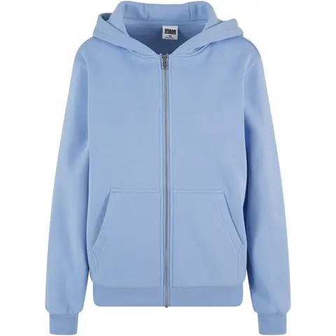 Urban Classics Damen Flauschige Zip-Hoody Sweat & Fleece - Kapuzenjacke mit Reißverschluss powderblue 5XL