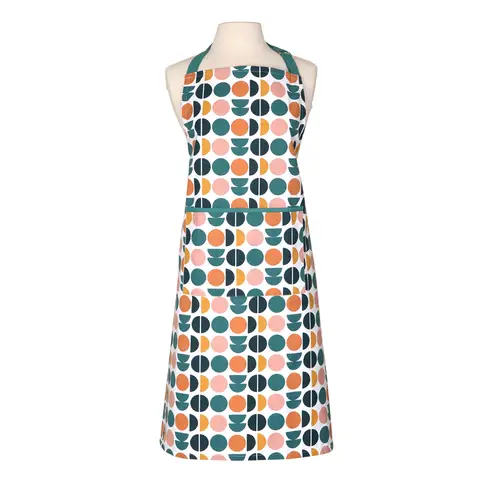 Dexam Apron Retro Spot 100% Cotton Cotton Teal/Peach