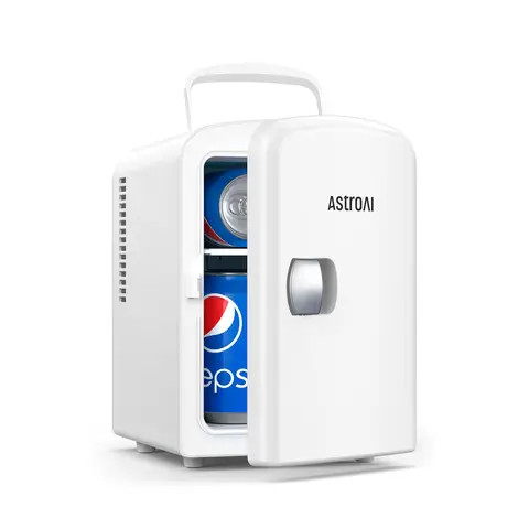 AstroAI Mini Fridge, 4 Liter/6 Can AC/DC Portable Thermoelectric Cooler Refrigerators for Skincare, Beverage, Food, Home, Office and Car, ETL Listed